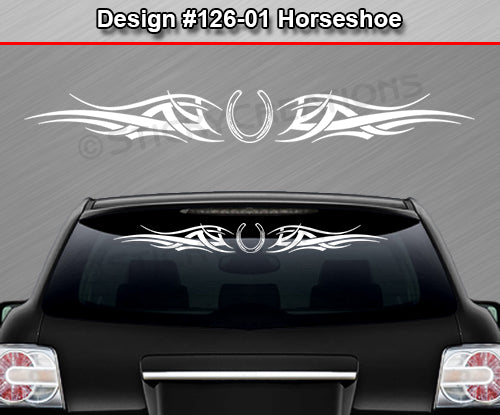 Design #126 Horseshoe - Windshield Window Tribal Accent Vinyl Sticker Decal Graphic Banner 36"x4.25"+