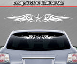 Design #126 Nautical Star - Windshield Window Tribal Accent Vinyl Sticker Decal Graphic Banner 36"x4.25"+
