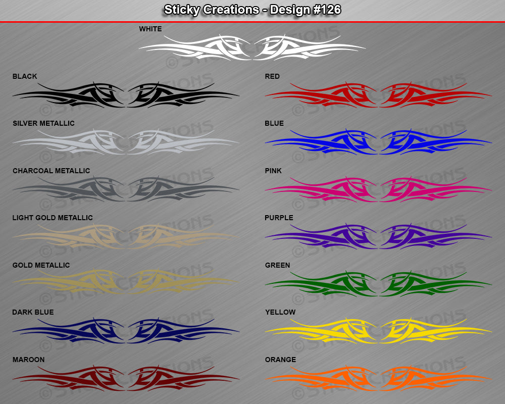 Design #126 - 36"x4.25" + Windshield Window Tribal Wings Vinyl Sticker Decal Graphic Banner