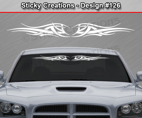 Design #126 - 36"x4.25" + Windshield Window Tribal Wings Vinyl Sticker Decal Graphic Banner