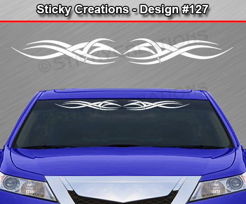Design #127 - 36"x4.25" + Windshield Window Tribal Accent Vinyl Sticker Decal Graphic Banner
