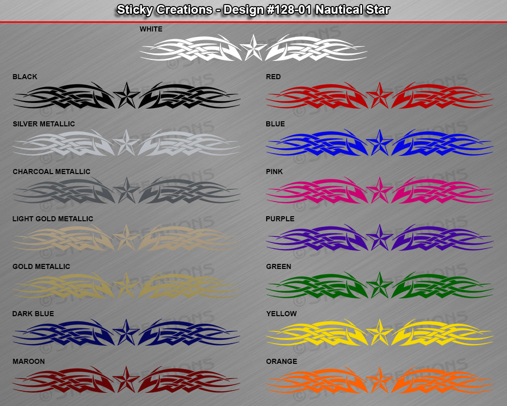 Design #128 Nautical Star - Windshield Window Tribal Celtic Knot Vinyl Sticker Decal Graphic Banner 36"x4.25"+