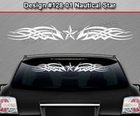 Design #128 Nautical Star - Windshield Window Tribal Celtic Knot Vinyl Sticker Decal Graphic Banner 36"x4.25"+