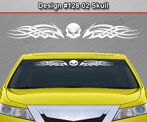 Design #110 Skull - Windshield Tribal Accent Vinyl Sticker Decal Graphic –  Sticky Creations