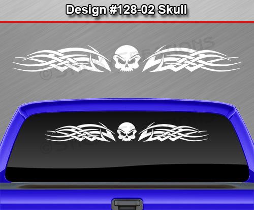 Design #128 Skull - Windshield Window Tribal Celtic Knot Vinyl Sticker Decal Graphic Banner 36"x4.25"+