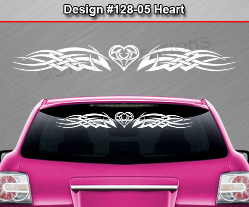 Design #128 Heart - Windshield Window Tribal Celtic Knot Vinyl Sticker Decal Graphic Banner 36"x4.25"+