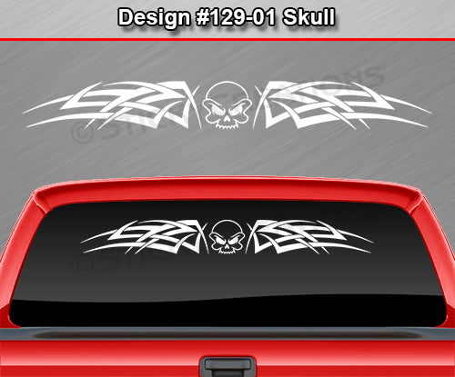 Design #129 Skull - Windshield Window Tribal Celtic Knot Vinyl Sticker Decal Graphic Banner 36"x4.25"+