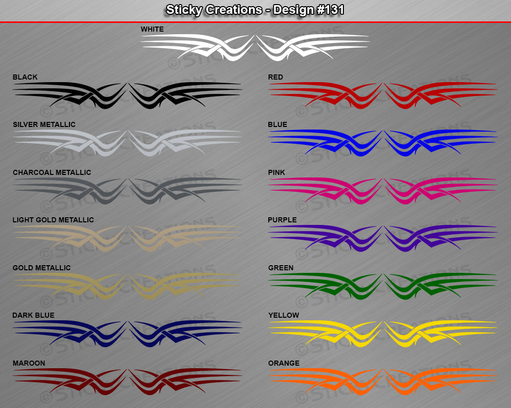 Design #131 - 36"x4.25" + Windshield Window Tribal Scallop Vinyl Sticker Decal Graphic Banner