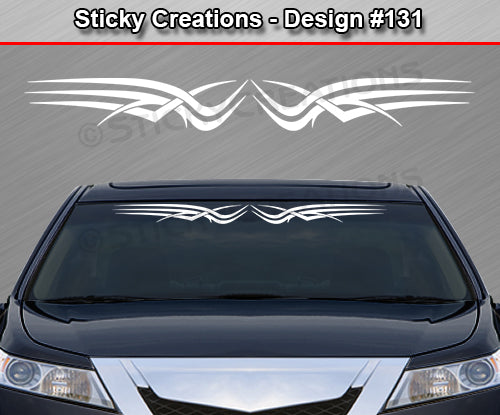 Design #131 - 36"x4.25" + Windshield Window Tribal Scallop Vinyl Sticker Decal Graphic Banner