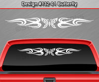 Design #132 Butterfly - Windshield Window Tribal Flame Vinyl Sticker Decal Graphic Banner 36"x4.25"+
