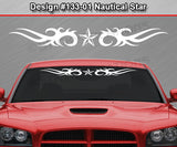 Design #133 Nautical Star - Windshield Window Tribal Thorns Vinyl Sticker Decal Graphic Banner 36"x4.25"+