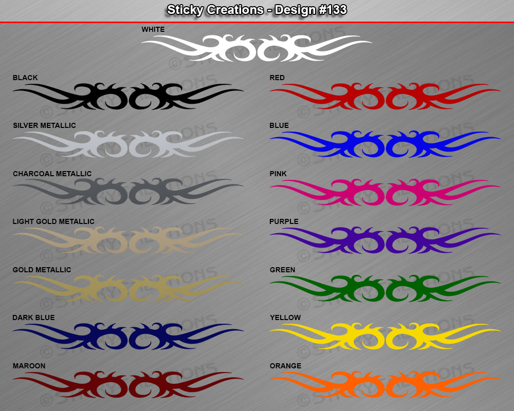 Design #133 - 36"x4.25" + Windshield Window Tribal Spikes Vinyl Sticker Decal Graphic Banner