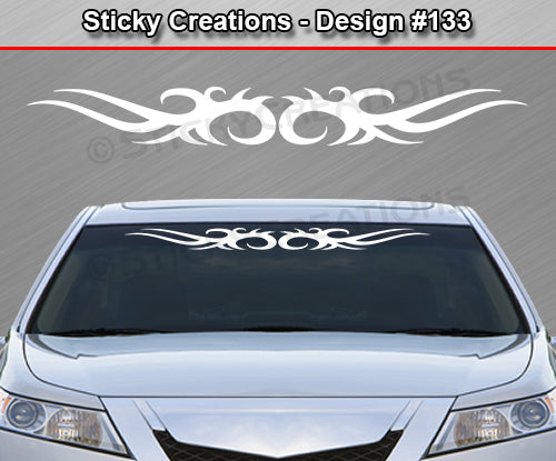 Design #133 - 36"x4.25" + Windshield Window Tribal Spikes Vinyl Sticker Decal Graphic Banner