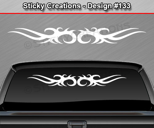 Design #133 - 36"x4.25" + Windshield Window Tribal Spikes Vinyl Sticker Decal Graphic Banner