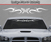 Design #134 Butterfly - Windshield Window Tribal Curls Vinyl Sticker Decal Graphic Banner 36"x4.25"+