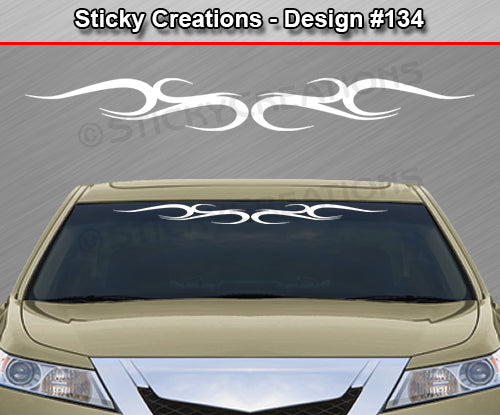 Design #134 - 36"x4.25" + Windshield Window Tribal Swirl Vinyl Sticker Decal Graphic Banner