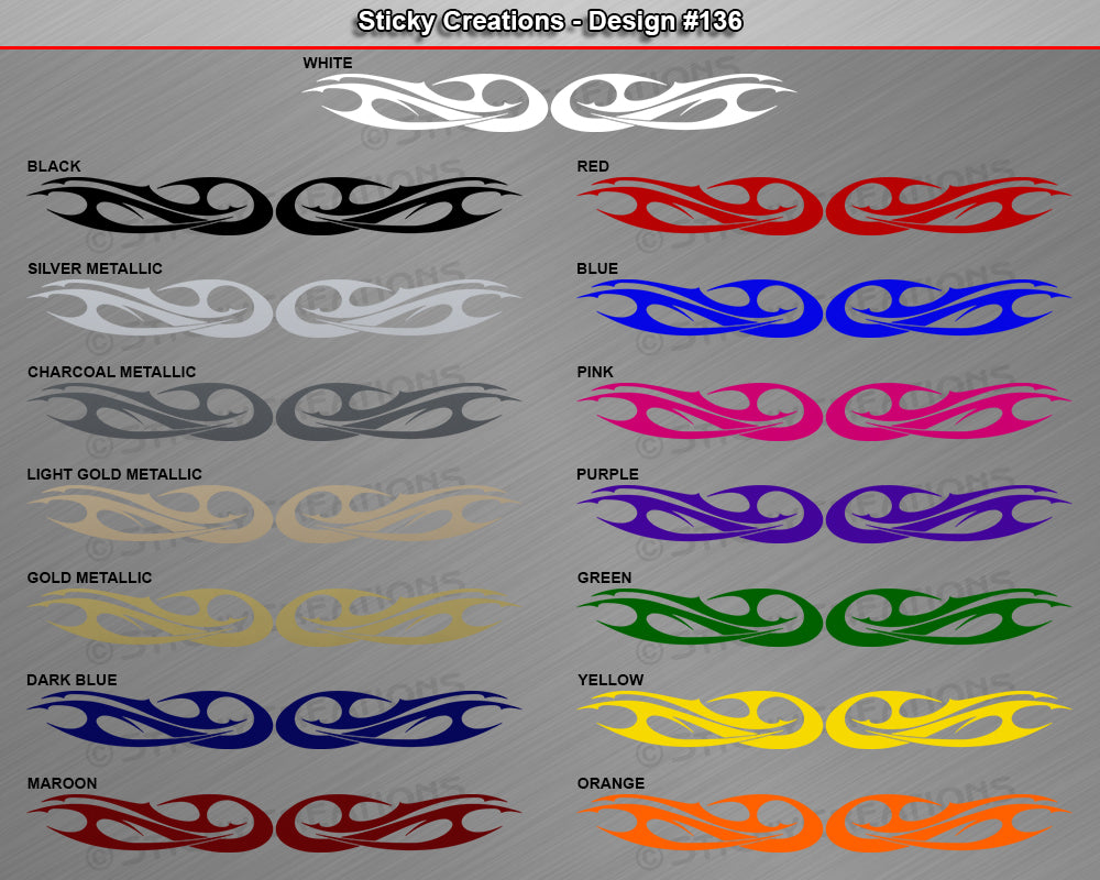 Design #136 - 36"x4.25" + Windshield Window Tribal Blade Vinyl Sticker Decal Graphic Banner