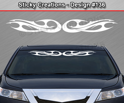Design #136 - 36"x4.25" + Windshield Window Tribal Blade Vinyl Sticker Decal Graphic Banner