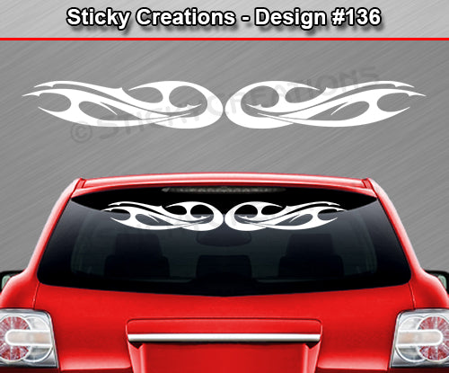 Design #136 - 36"x4.25" + Windshield Window Tribal Blade Vinyl Sticker Decal Graphic Banner