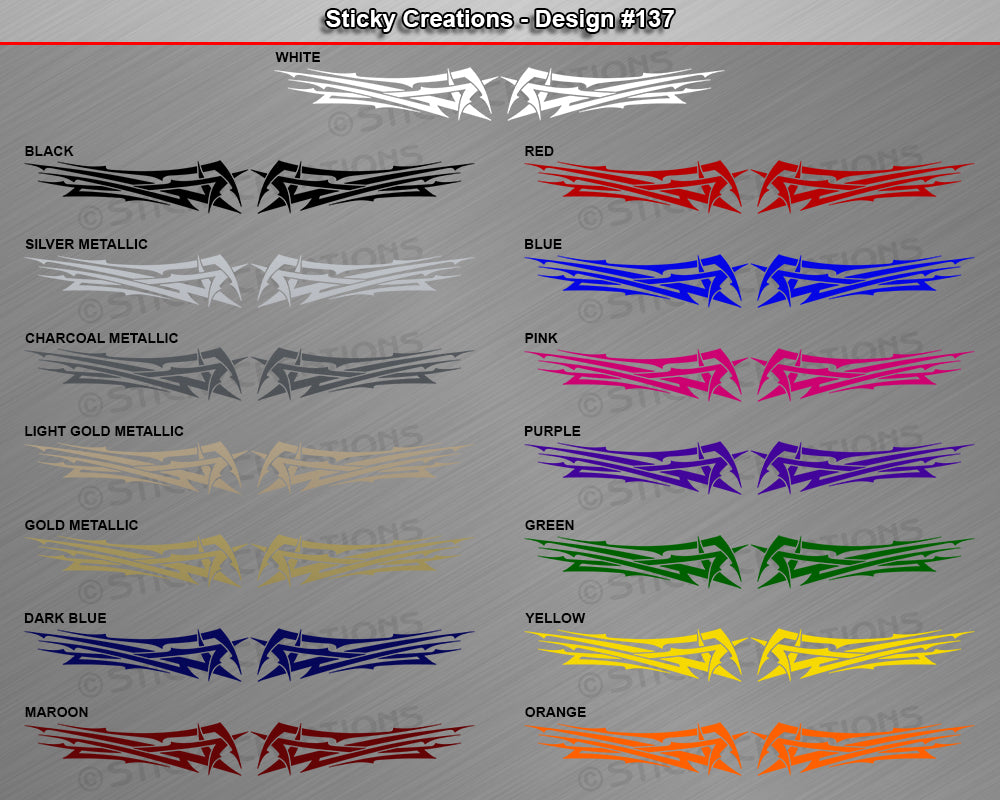 Design #137 - 36"x4.25" + Windshield Window Tribal Scallop Vinyl Sticker Decal Graphic Banner