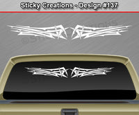 Design #137 - 36"x4.25" + Windshield Window Tribal Scallop Vinyl Sticker Decal Graphic Banner