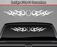 Design #138 Horseshoe - Windshield Window Tribal Curls Vinyl Sticker Decal Graphic Banner 36"x4.25"+