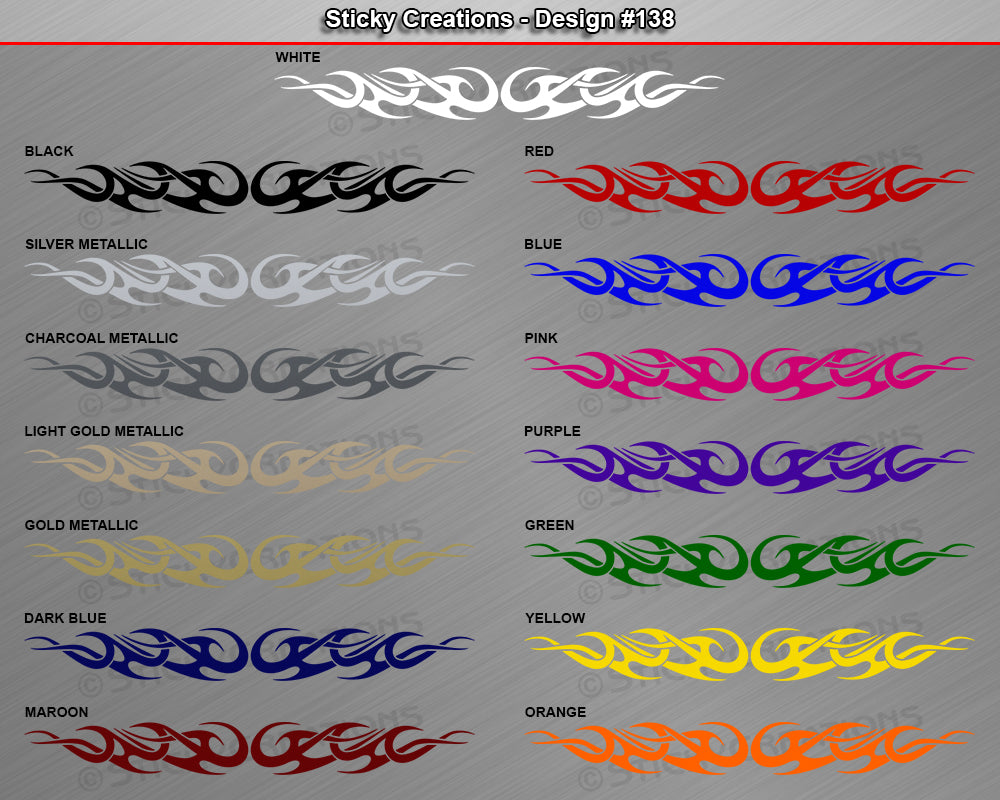 Design #138 - 36"x4.25" + Windshield Window Tribal Curls Vinyl Sticker Decal Graphic Banner
