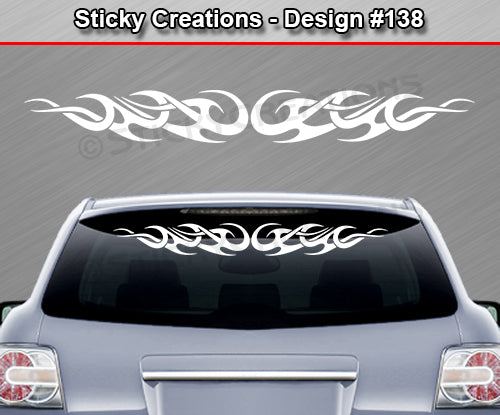 Design #138 - 36"x4.25" + Windshield Window Tribal Curls Vinyl Sticker Decal Graphic Banner