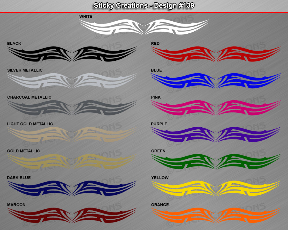 Design #139 - 36"x4.25" + Windshield Window Tribal Scallop Vinyl Sticker Decal Graphic Banner
