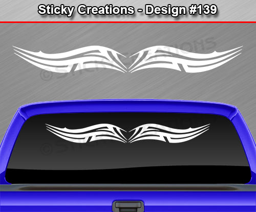 Design #139 - 36"x4.25" + Windshield Window Tribal Scallop Vinyl Sticker Decal Graphic Banner