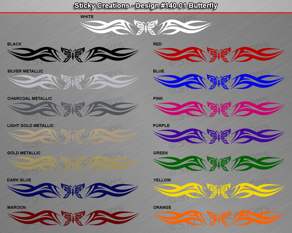Design #140 Butterfly - Windshield Window Tribal Accent Vinyl Sticker Decal Graphic Banner 36"x4.25"+