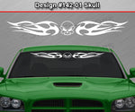 Design #142 Skull - Windshield Window Tribal Flame Vinyl Sticker Decal Graphic Banner 36"x4.25"+