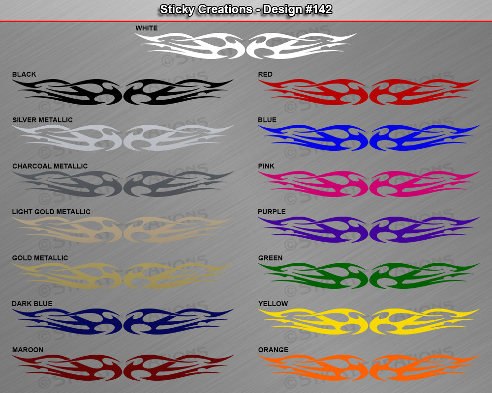 Design #142 - 36"x4.25" + Windshield Window Tribal Flame Vinyl Sticker Decal Graphic Banner