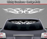 Design #142 - 36"x4.25" + Windshield Window Tribal Flame Vinyl Sticker Decal Graphic Banner