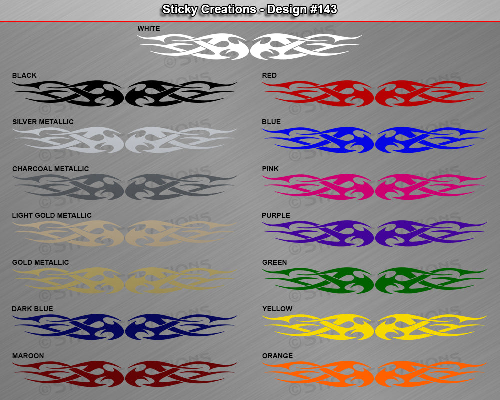 Design #143 - 36"x4.25" + Windshield Window Tribal Flame Vinyl Sticker Decal Graphic Banner