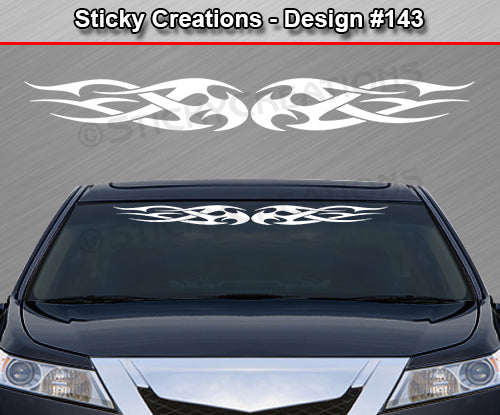 Design #143 - 36"x4.25" + Windshield Window Tribal Flame Vinyl Sticker Decal Graphic Banner