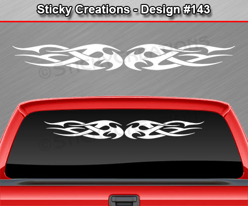 Design #143 - 36"x4.25" + Windshield Window Tribal Flame Vinyl Sticker Decal Graphic Banner