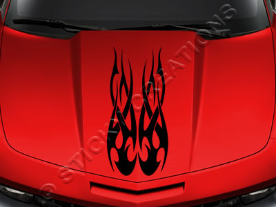 Design #143 Hood - Tribal Flame Decal Sticker Vinyl Graphic Car Truck SUV Vehicle