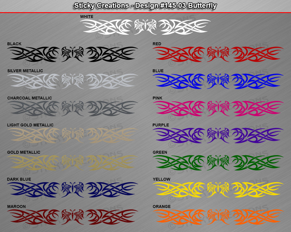 Design #145 Butterfly - Windshield Window Tribal Accent Vinyl Sticker Decal Graphic Banner 36"x4.25"+
