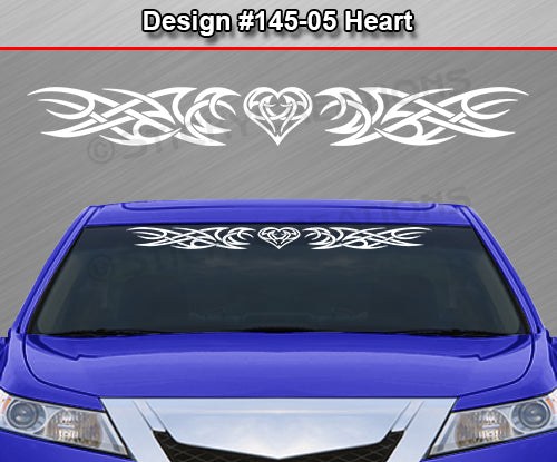 Design #145 Heart - Windshield Window Tribal Accent Vinyl Sticker Decal Graphic Banner 36"x4.25"+