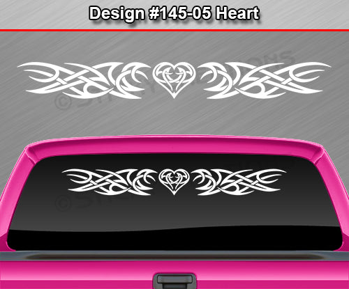 Design #145 Heart - Windshield Window Tribal Accent Vinyl Sticker Decal Graphic Banner 36"x4.25"+