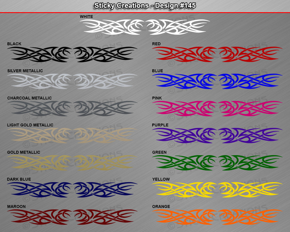 Design #145 - 36"x4.25" + Windshield Window Tribal Curls Vinyl Sticker Decal Graphic Banner