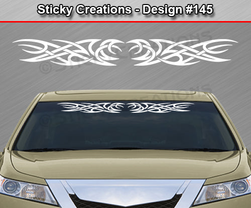 Design #145 - 36"x4.25" + Windshield Window Tribal Curls Vinyl Sticker Decal Graphic Banner