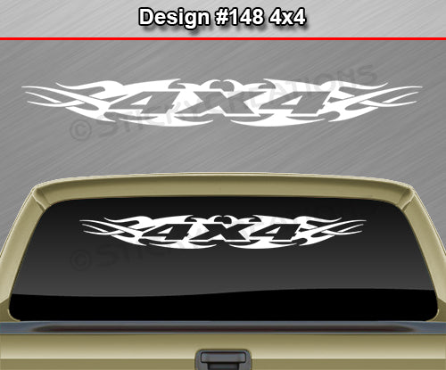 Design #148 4x4 - Windshield Window Tribal Flame Vinyl Sticker Decal Graphic Banner Truck 36"x4.25"+