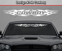 Design #148 Cowboy - Windshield Window Tribal Flame Vinyl Sticker Decal Graphic Banner 36"x4.25"+