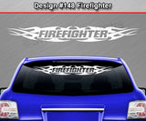 Design #148 Firefighter - Windshield Window Tribal Flame Vinyl Sticker Decal Graphic Banner 36"x4.25"+
