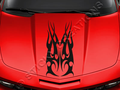 Design #148 Hood - Tribal Flame Decal Sticker Vinyl Graphic Car Truck SUV Vehicle