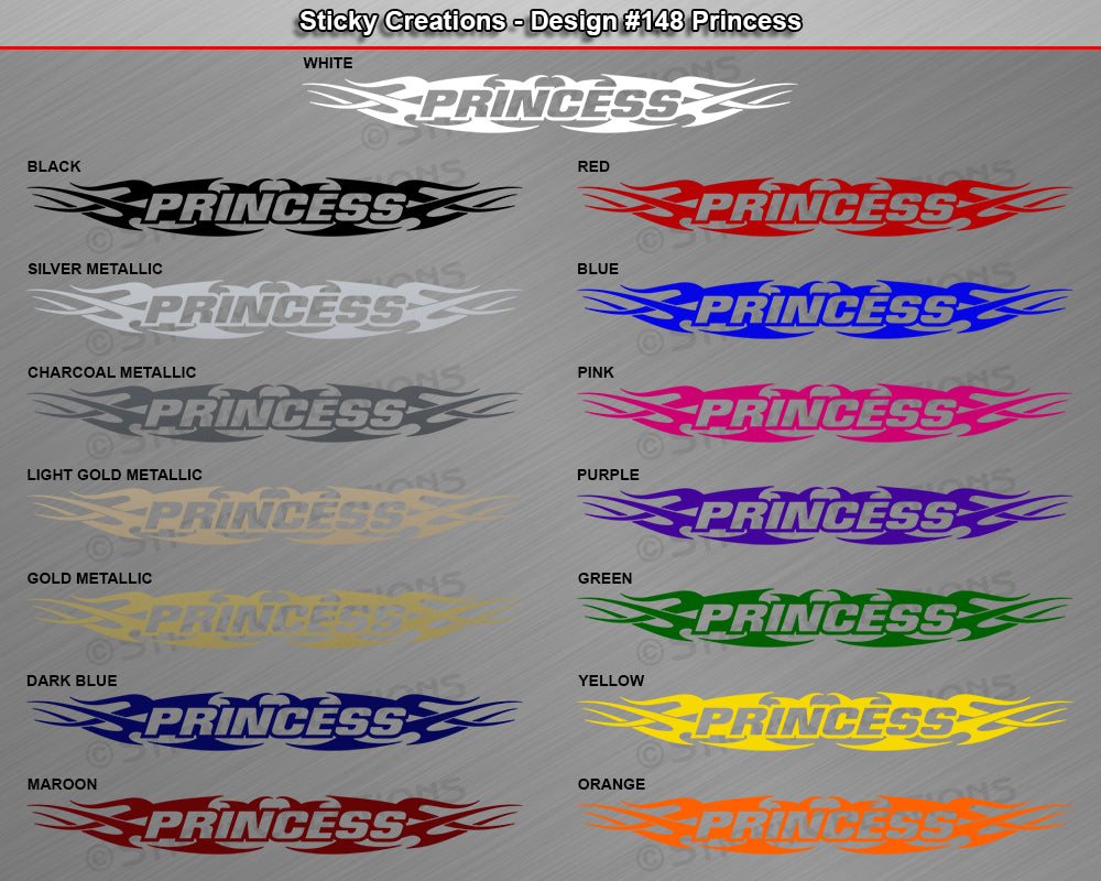 Design #148 Princess - Windshield Window Tribal Flame Vinyl Sticker Decal Graphic Banner 36"x4.25"+