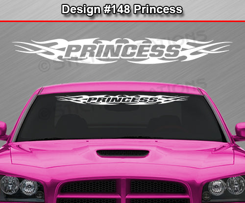Design #148 Princess - Windshield Window Tribal Flame Vinyl Sticker Decal Graphic Banner 36"x4.25"+