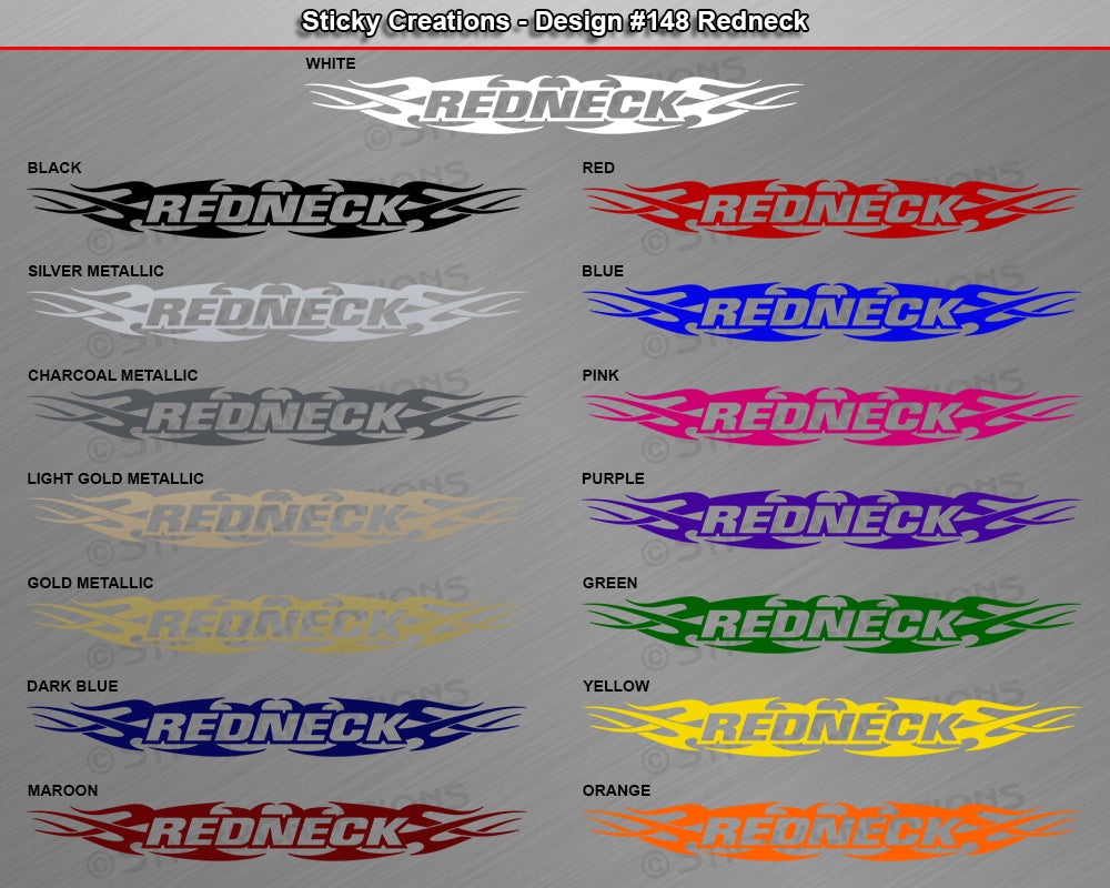 Design #148 Redneck - Windshield Window Tribal Flame Vinyl Sticker Decal Graphic Banner 36"x4.25"+